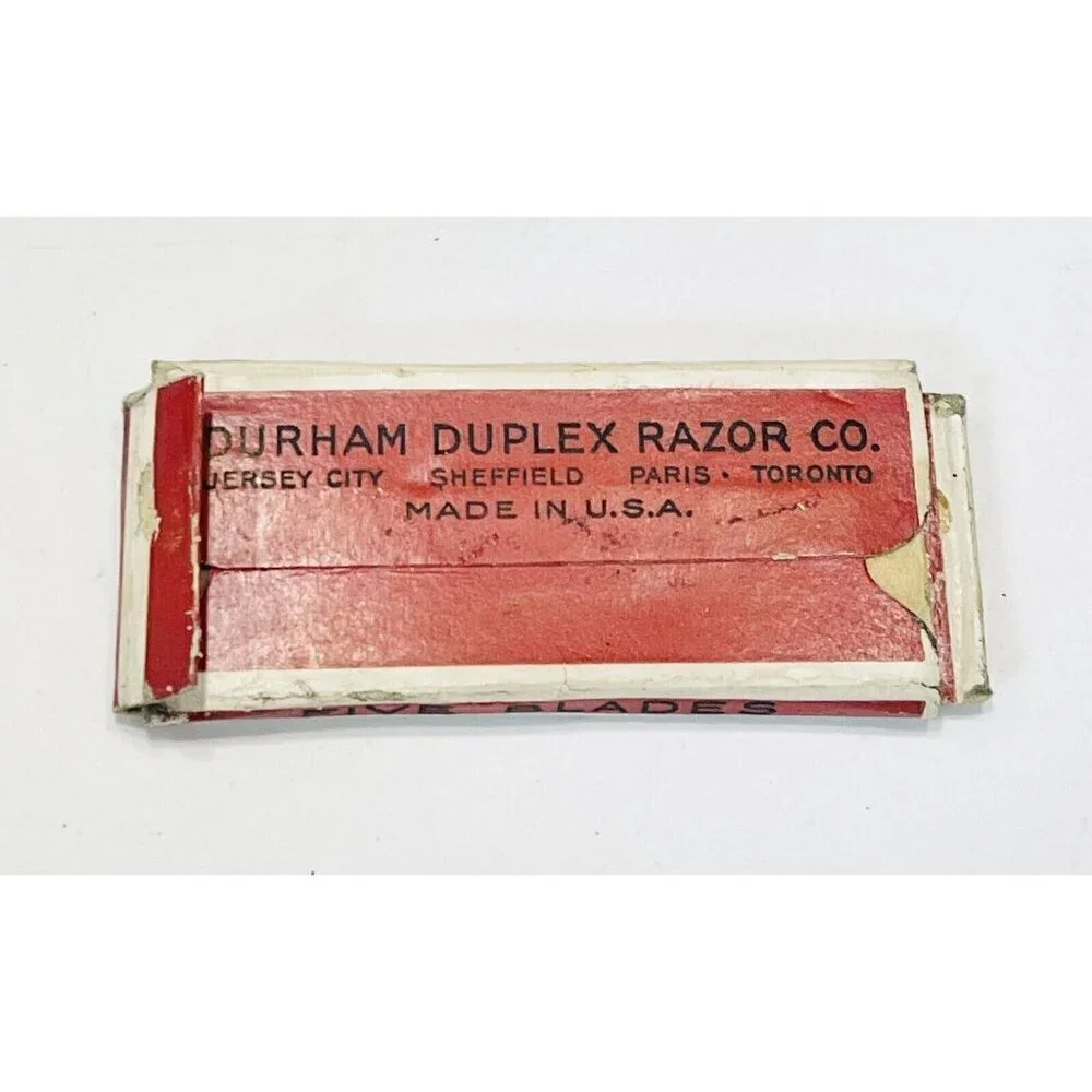 Vintage Durham Duplex Straight Razor in Original Leather Pouch Case & Blades